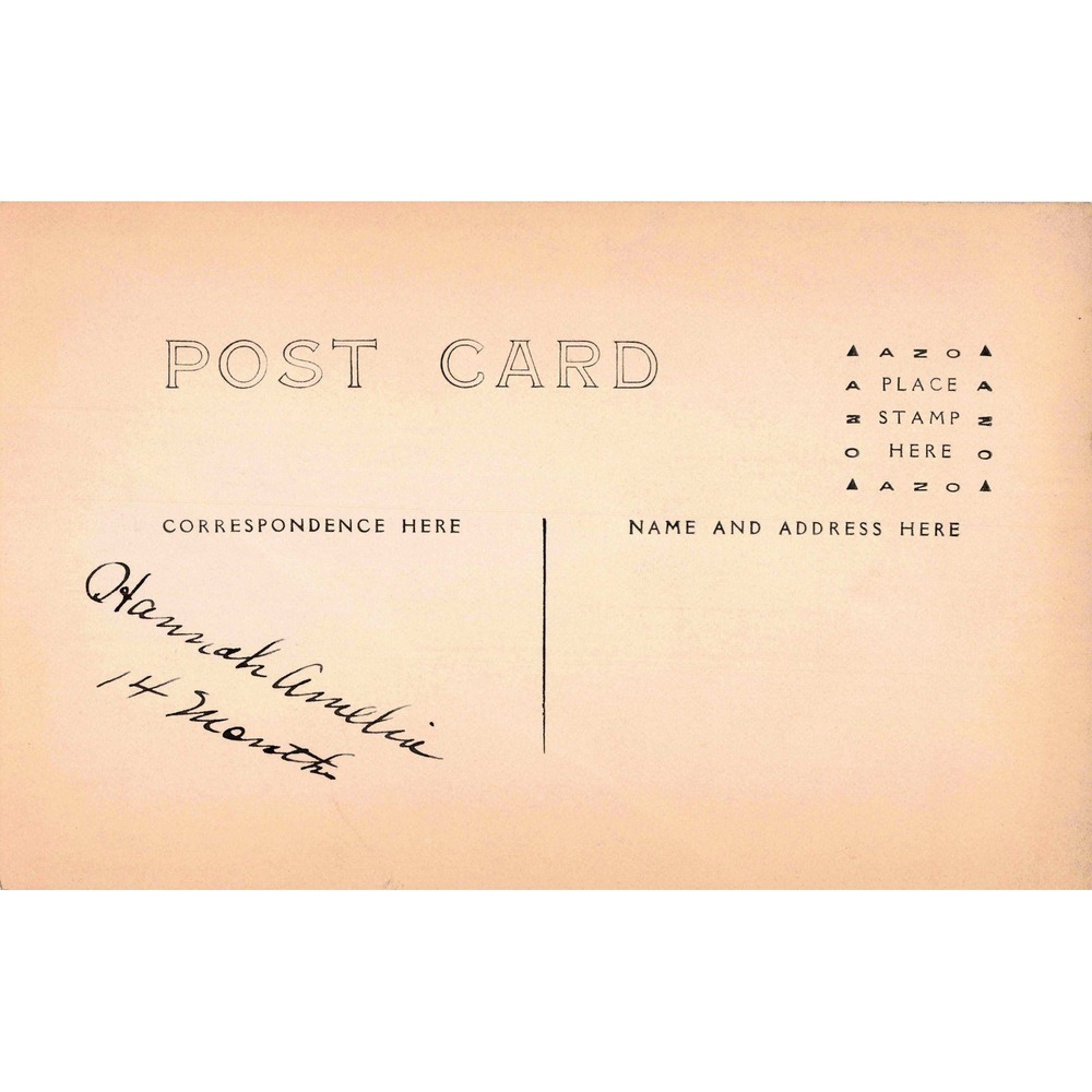 Vintage RPPC Real Photo Postcard Hannah Amelia 14 Months Old Girl Portrait AZO - Picture 2 of 2